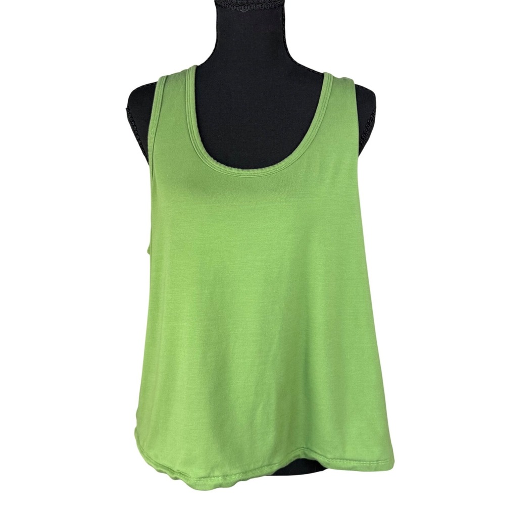 Athleta Tank Top Womens XL Green Supima Cotton Stretch Scoop Neck Sleeveless